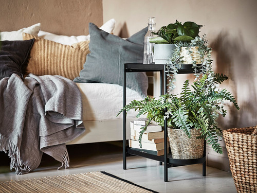 OLIVBLAD Plant stand, in/outdoor black, 56 cm