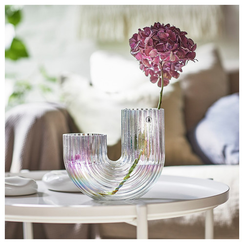 RÄFFELBJÖRK Vase, mother-of-pearl colour, 20 cm