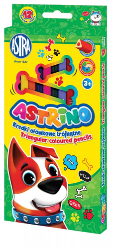 AstraTriangular Coloured Pencils Astrino 12 Colours 3+