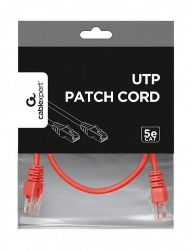 Gembird CAT5e UTP Patch Cord, red, 0.25m