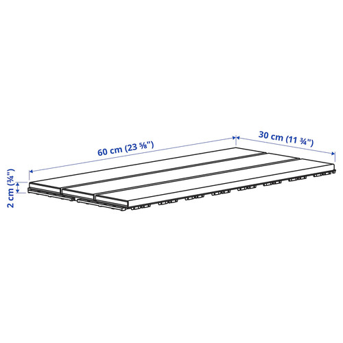 UTLÄNGAN Floor decking, outdoor, grey stained, 0.90 m²