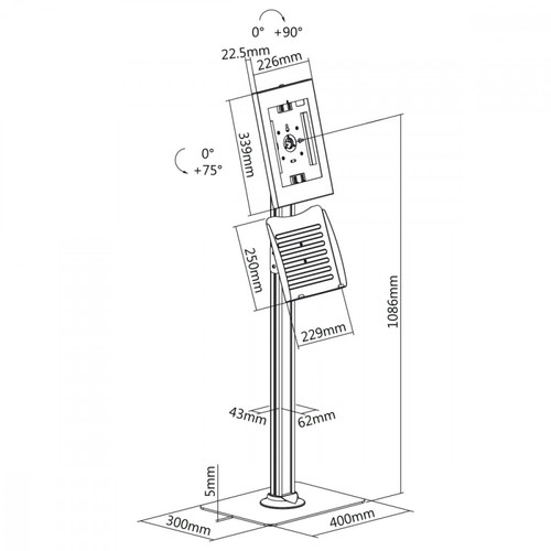 MacLean Floor Stand Tablet Holder MC-476W