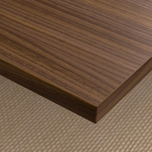 MITTZON Conference table, walnut veneer/black, 140x68x105 cm