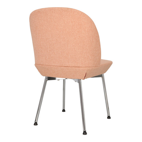 Upholstered Chair Cloe, pink/chrome