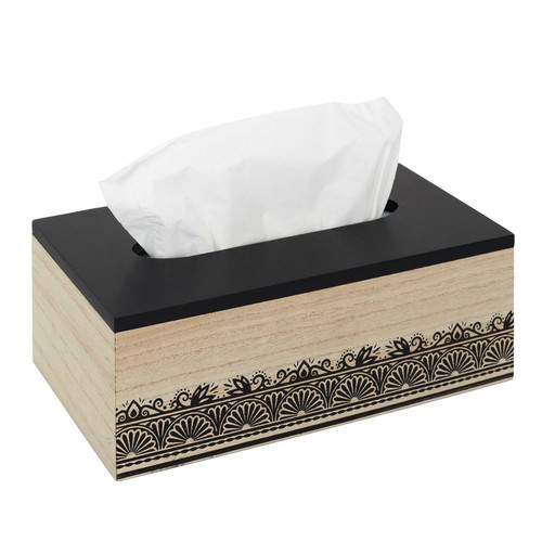 Tissue Box Tis, black/natural