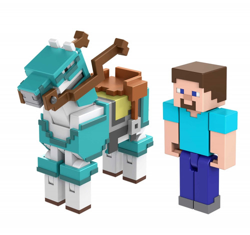 Minecraft Steve And Armored Horse Figures HDV39 6+