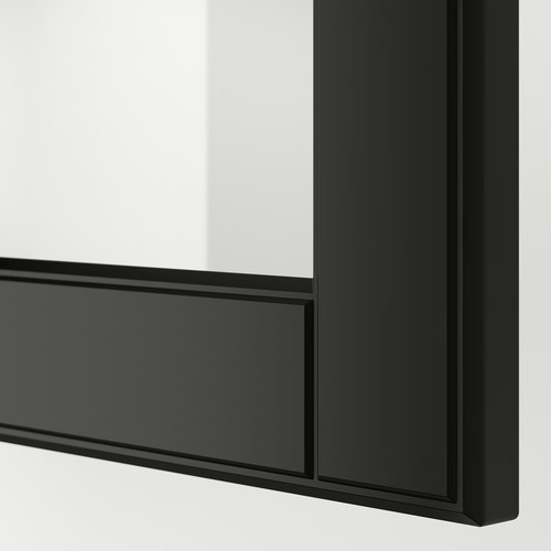 BODBYN Glass door, black, 30x80 cm