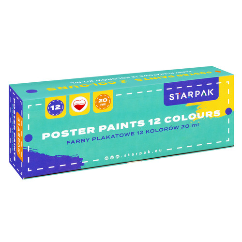 Poster Paints School 12 Colours x 20ml