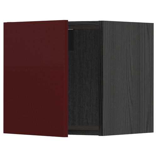 METOD Wall cabinet, black Kallarp/high-gloss dark red-brown, 40x40 cm