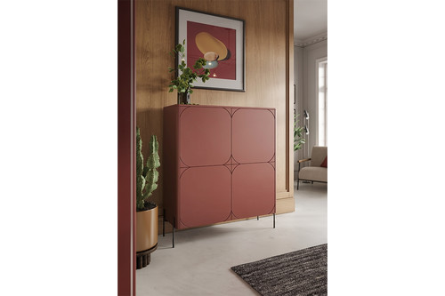 High Cabinet Sideboard Sonatia 120, burgundy