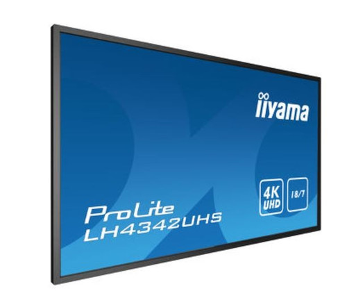 Iiyama 43" Monitor 4K 18/7 SDM IPS LAN PION 500cd/m2 OS8.0 LH4342UHS-B3