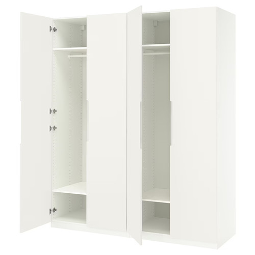 PAX / TONSTAD Wardrobe combination, white/off-white, 200x60x236 cm