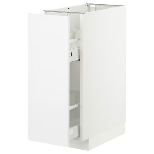 METOD Base cabinet/pull-out int fittings, white, Ringhult high-gloss white, 30x60 cm