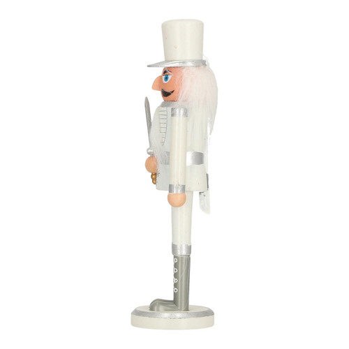 Nutcracker Christmas Decoration 28cm, white, hat