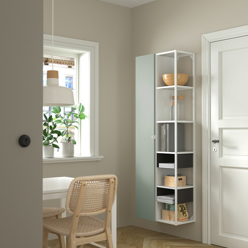 ENHET Storage combination, white/pale grey-green, 60x32x180 cm