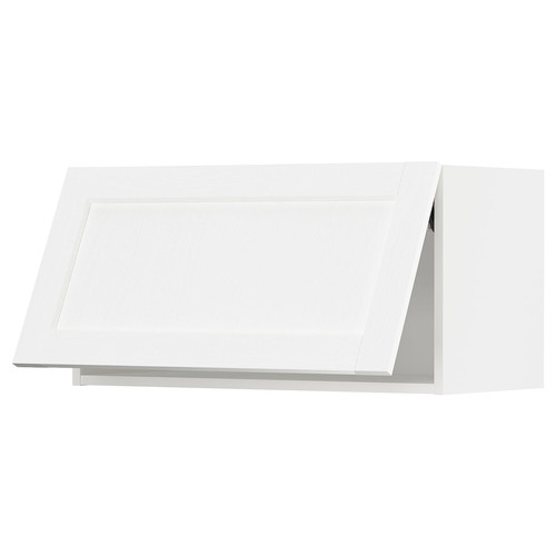 METOD Wall cabinet horizontal w push-open, white Enköping/white wood effect, 80x40 cm