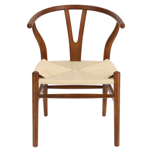 Dining Chair Wicker Natural, dark brown