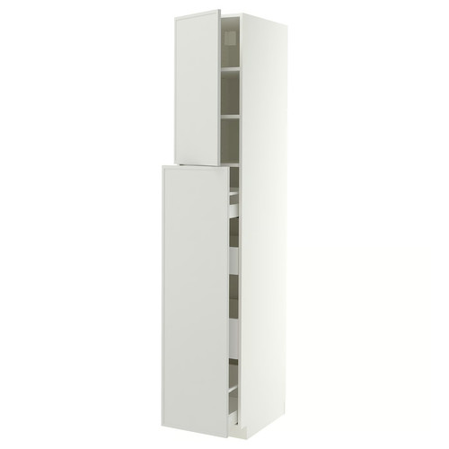 METOD/MAXIMERA Hc w p-o func 4drw/1dr/2shlv, white/Aspudden light grey, 40x60x220 cm
