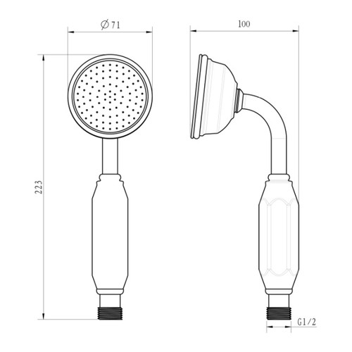 Shower Head Jimena 1-setting, chrome