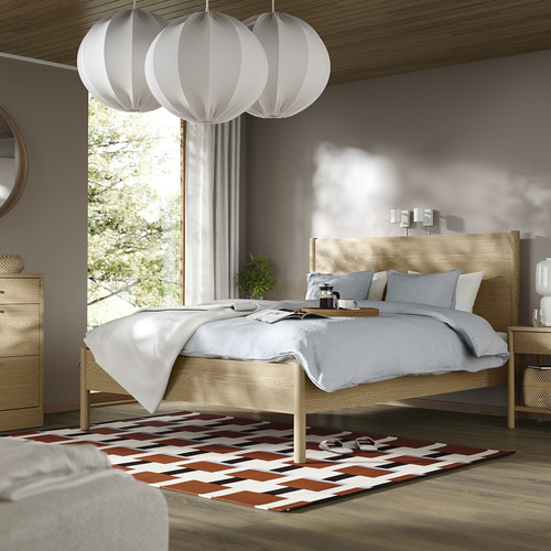 TONSTAD Bed frame, oak veneer, 140x200 cm