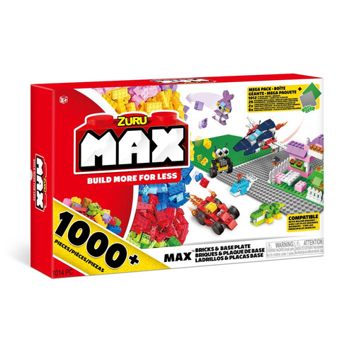 Zuru Max Build Brick & Baseplate 1000+ 3+