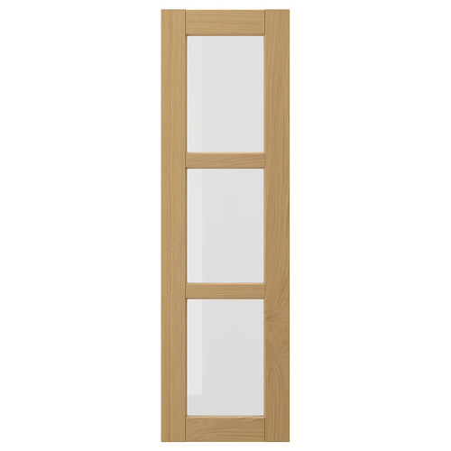 FORSBACKA Glass door, oak, 30x100 cm