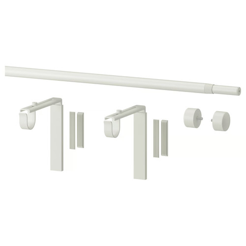 RÄCKA Curtain rod combination, white, 120-210 cm