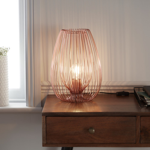 GoodHome Table Lamp Dharug E27, copper