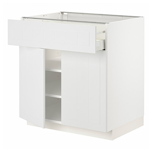 METOD / MAXIMERA Base cabinet with drawer/2 doors, white/Stensund white, 80x60 cm
