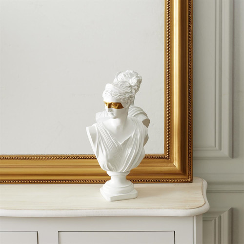 Decoration Aphrodite Bust, white-gold