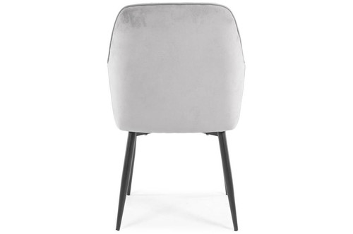 Glamour Chair with Armrests EMMA, velvet, grey