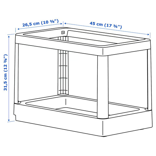 HÅLLBAR Pull-out frame for waste sorting, light grey
