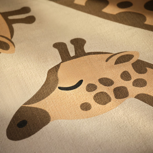 SANDLÖPARE Rug, flatwoven, beige brown/giraffe pattern, 90x130 cm
