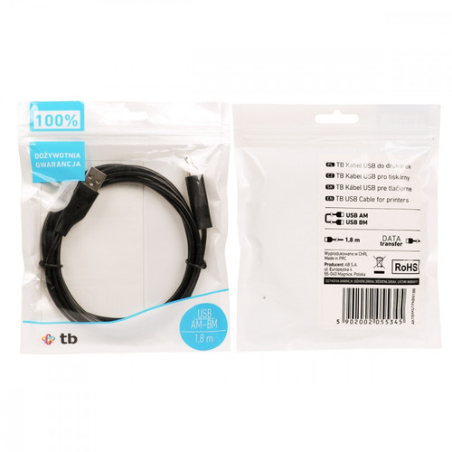 TB USB AM-BM Cable 1.8, black