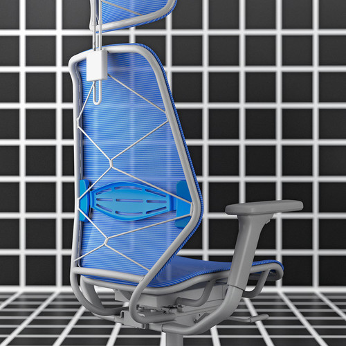 STYRSPEL Gaming chair, blue/light grey