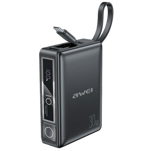 AWEI Power Bank Powerbank 10000mAh 30W P87K Integrated USB-C