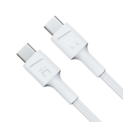 GREEN CELL Cable PowerStream USB-C to USB-C 2m, PD 60W, QC 3.0, white