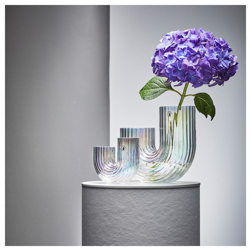 RÄFFELBJÖRK Vase, mother-of-pearl colour, 12 cm