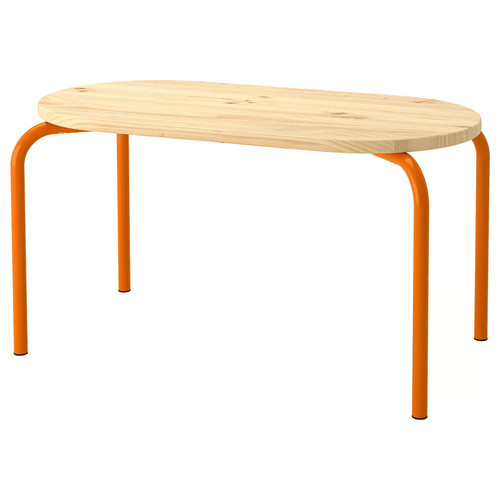 GREJSIMOJS Children's table, wood/orange, 84x42 cm
