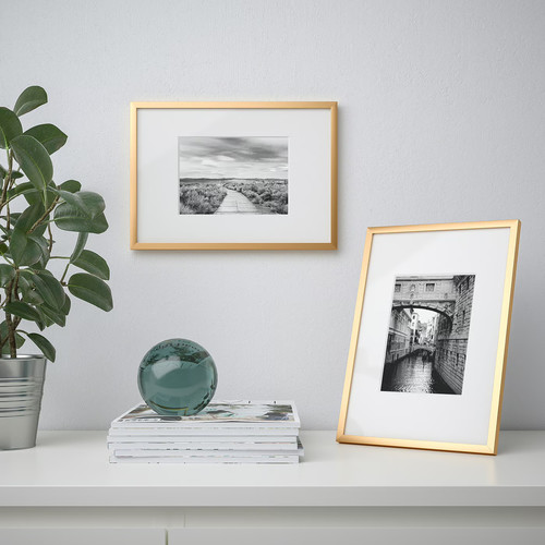 LOMVIKEN Frame, gold-colour, 21x30 cm
