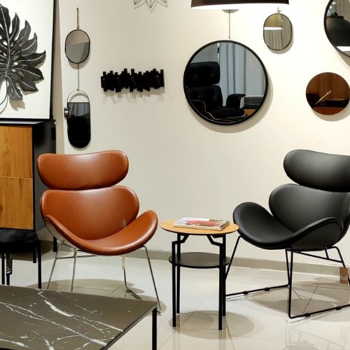 Armchair Cazar, faux leather, black