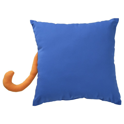 NATTHÄGER Cushion, blue/tiger, 50x50 cm