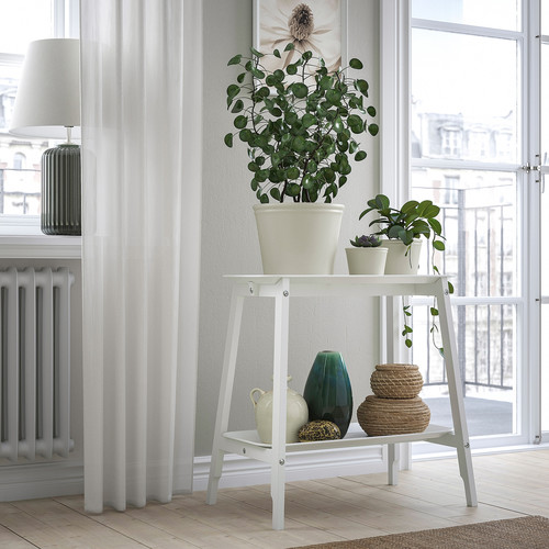 KÖRSBÄRSBJÖRK Plant pot, light grey/beige, 19 cm