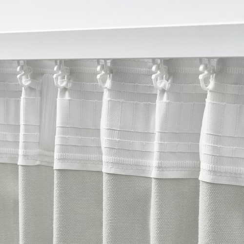 GINSTMOTT Curtains, 1 pair, white/with heading tape, 145x300 cm
