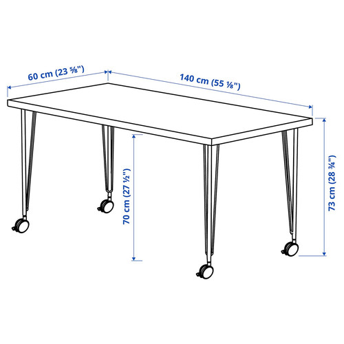 MÅLSKYTT / KRILLE Desk, birch veneer/black, 140x60 cm