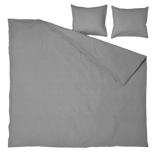 ÄNGSLILJA Duvet cover and 2 pillowcases, grey, 200x200/50x60 cm