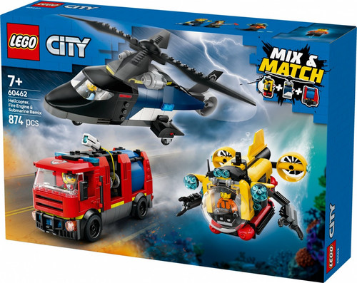 LEGO City Helicopter, Fire Truck & Submarine Remix 7+