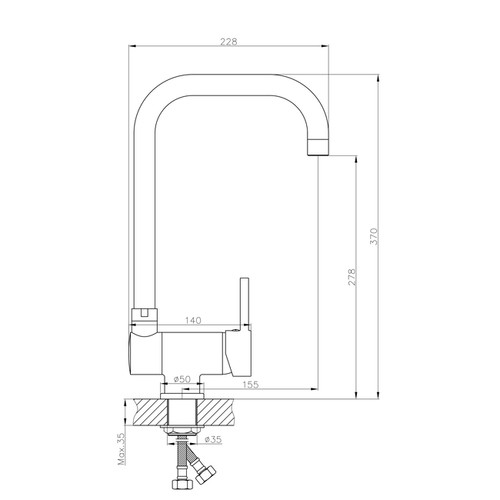 Cooke&Lewis Kitchen Tap Gullfoss, chrome