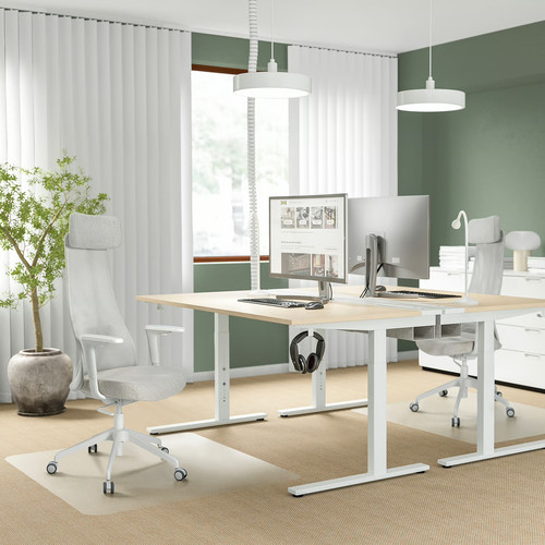 JÄRVFJÄLLET Office chair with armrests, Gunnared beige