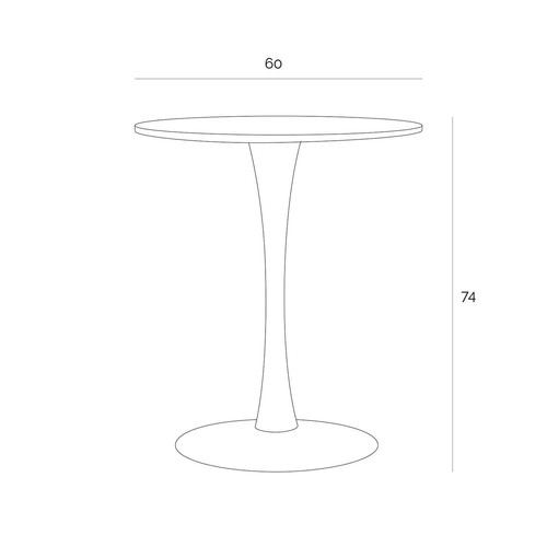 Table Simplet Skinny 60cm, white